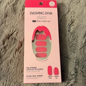 Glaze LED Semi-Cured Gel Nail Strips - Pink